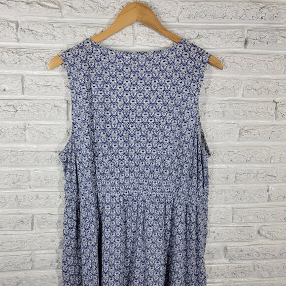 Charter Club Womens Dress 2X Plus Sleeveless Blue Geometric Crochet GEO188E - Picture 8 of 12